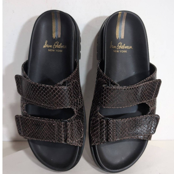 Sam Edelman Women's Brown Leather Eliana Lug Sole Slide Sandals 7.5 Brown - Picture 5 of 14